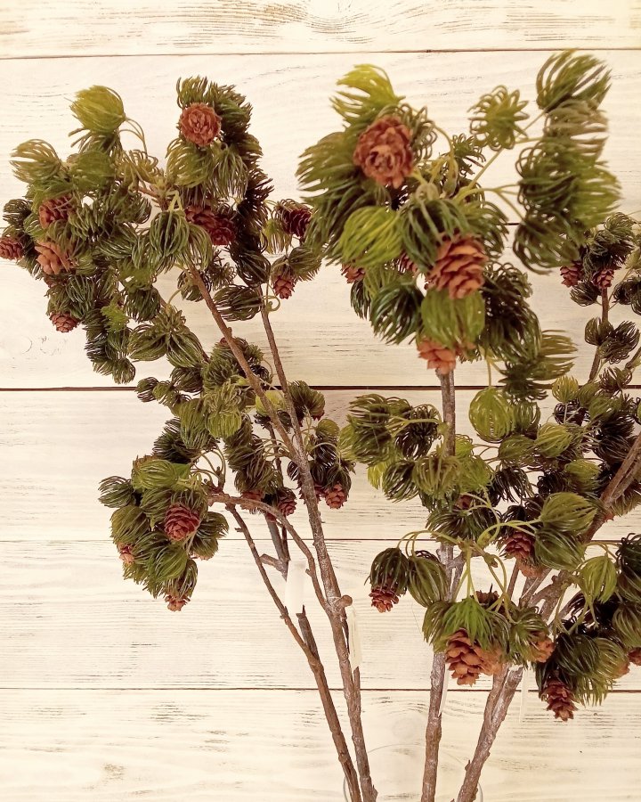 Ветка сосны с шишками для декора интерьера
