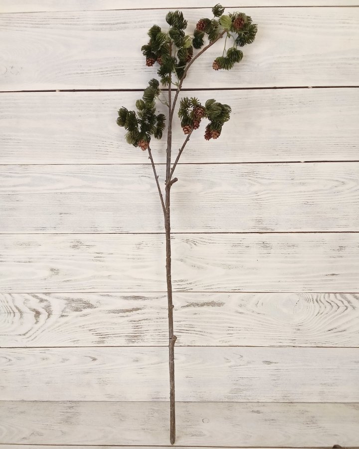 Ветка сосны с шишками для декора интерьера