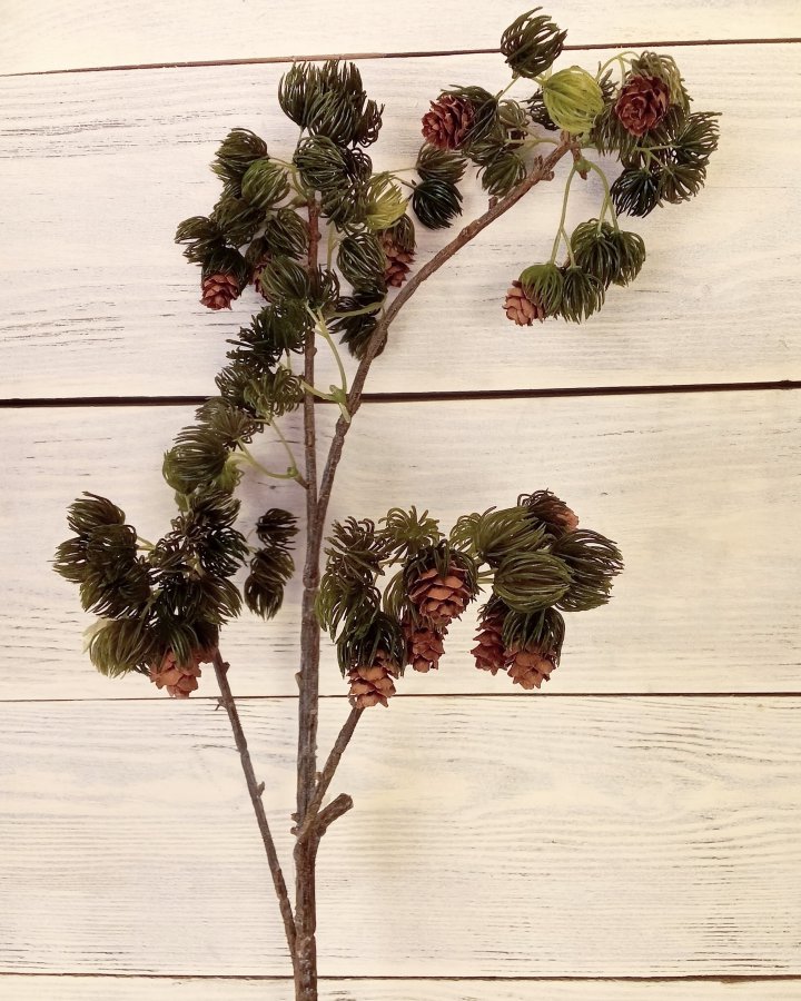 Ветка сосны с шишками для декора интерьера